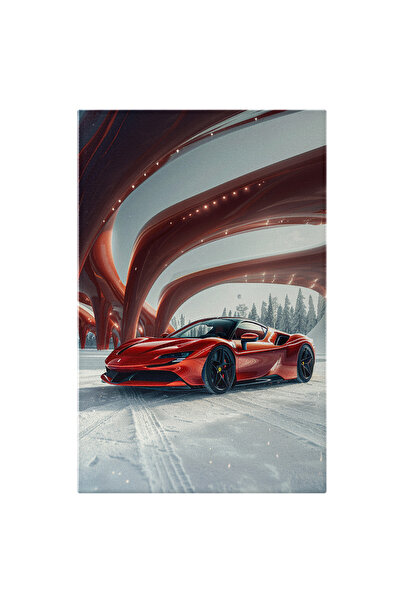 StoryGift Romania Tablou Canvas Autoturism De Lux Ferrari Masina Sport Rosie ...