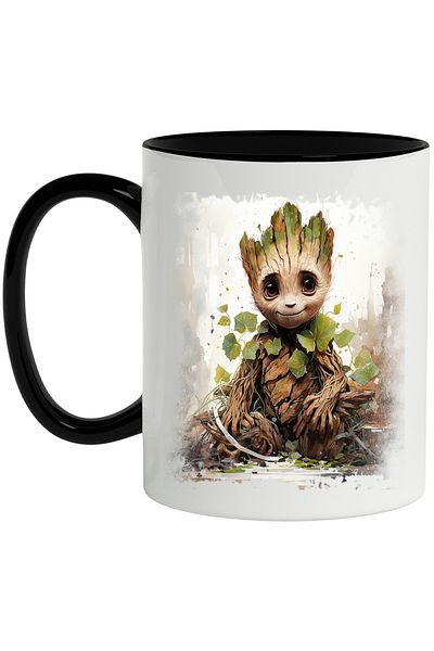 StoryGift Romania Mug With Groot, Child, Leaves, Roots, Marvel, Character, SF, Multicolor 330 ml,, With ,STG