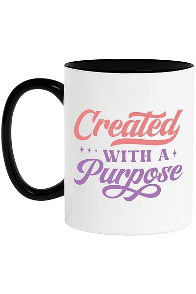 StoryGift Romania Mug with motivational message in English "Created with a purpose" - created with a purpose, With ,STG