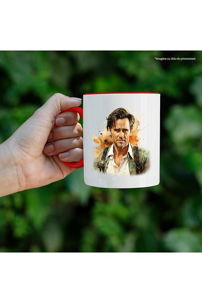 StoryGift Romania Mug With Jim Carrey, Actor, Celebrity, Movie Lovers, Multicolor 330 ml, Ce, Cu,STG