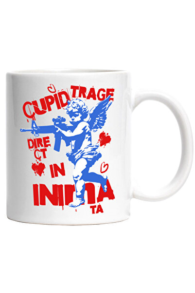 StoryGift Romania Cana Cupidon Trage Direct in Inima Ta, 330ml, Ceramic cu Ma...