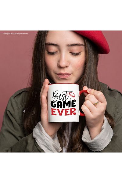 StoryGift Romania Baseball mug with the message "Best game ever" - the best game ever, With ,STG