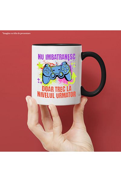 StoryGift Romania Mug with Video Game Controller Text I Don't Age I Just Go To The Next Level, C, With