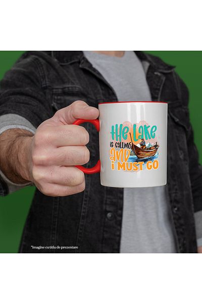StoryGift Romania Mug with the message "The lake is calling and I must go", with STG