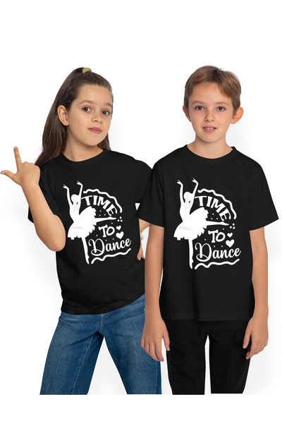 StoryGift Romania Tricou Copii cu inimioare si mesajul "Time to dance" - e ti...