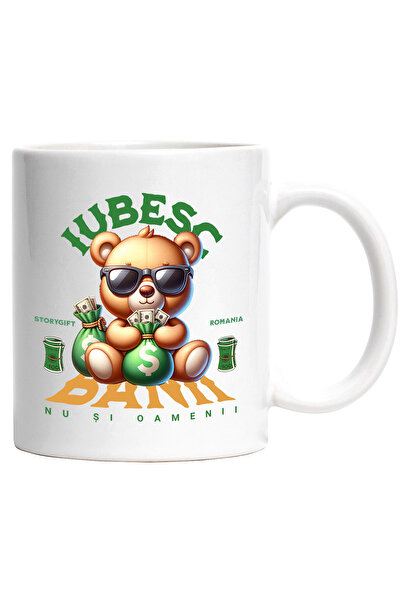 StoryGift Romania Cana iubesc banii nu si oamenii urs de plus gangster, 330ml...