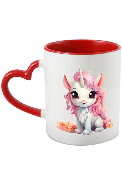 StoryGift Romania Mug With A Little Unicorn | Illustration | Yellow Poppies | Curiosity | Playful, With ,stg