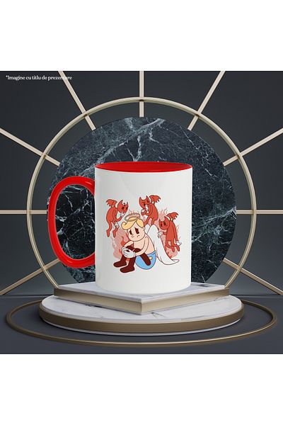 StoryGift Romania Illustration Mug, Fallout, Demons, Angel, Flames, Gloves, Multicolor 330 ml, , With ,STG