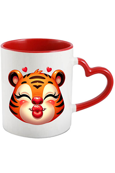 StoryGift Romania Cana cu o femela tigru care da un pupic | ilustratie | inim...