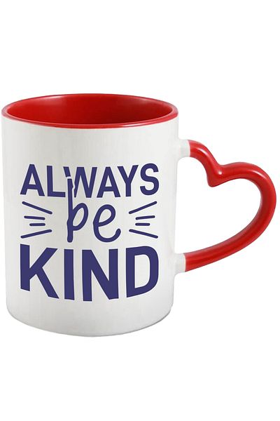 StoryGift Romania Mug with the message "Be always good" with Red Heart Handle, With Red Heart Handle STG ,STG ,STG