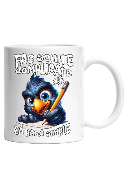 StoryGift Romania Cana Fac schite complicate sa para simple pasare Arhitect Inginer, 330ml, Cerami, Cu ,STG
