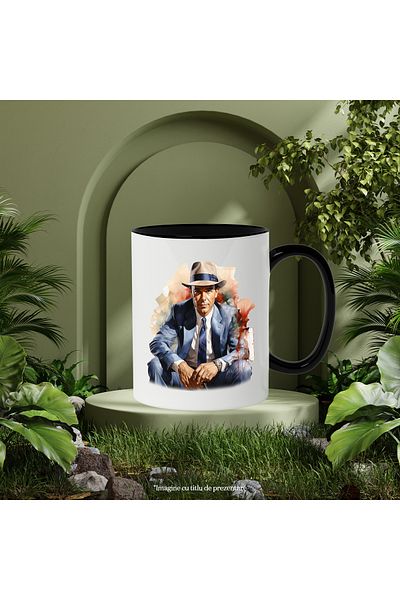 StoryGift Romania Mug With Frank Sinatra, Famous Singer, Actor, Film, Music, Multicolor 330 ml,, With ,STG