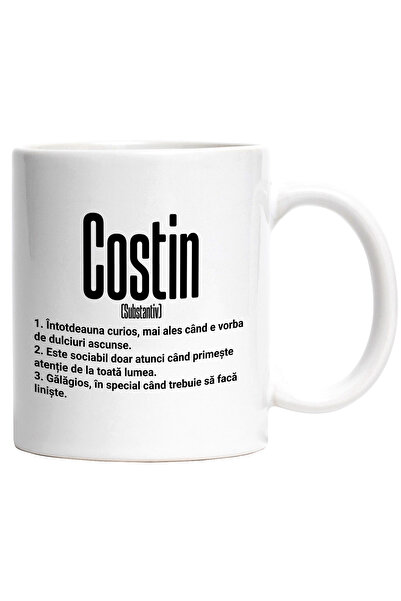 StoryGift Romania Cana Cu Numele Costin, Cu Mesaj Amuzant, Curios, Sociabil, ...