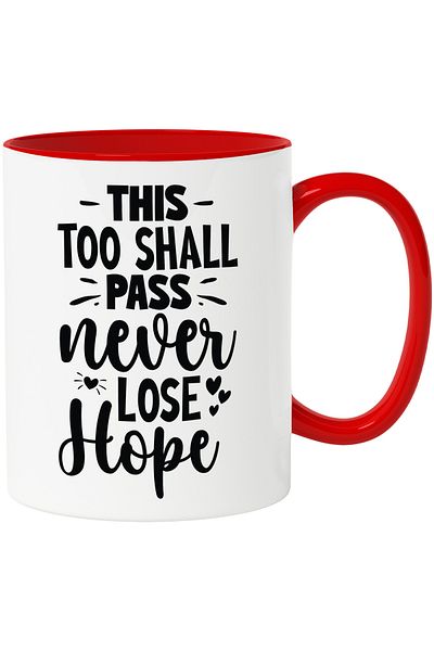 StoryGift Romania Mug with hearts and a message that urges you not to lose hope - fight with, With, STG