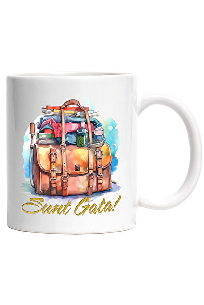 StoryGift Romania Cana Cu Mesaj Sunt Gata, Geanta, Bagaj, Haine, Sclipici, Mu...