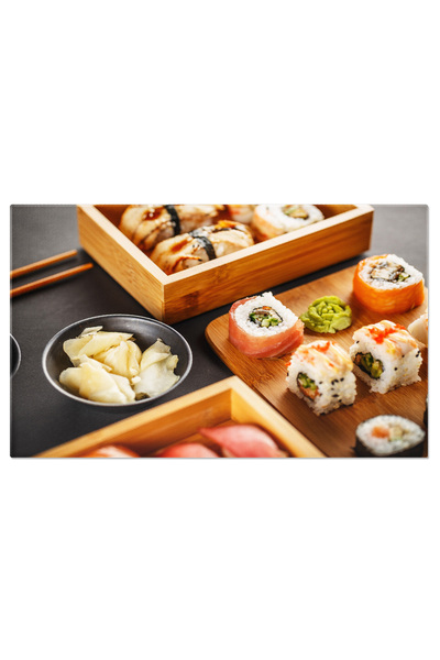 StoryGift Romania Tablou Canvas Platou De Sushi, Servit Cu Ghimbir Si Wasabi, O Explozie De Arome Si Culori Din B