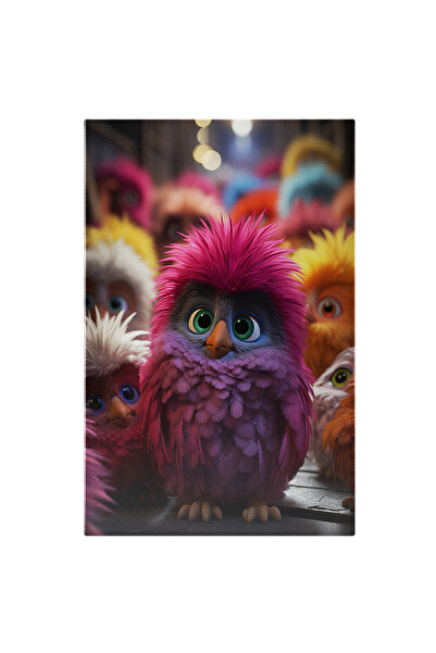 StoryGift Romania Tablou Canvas: Ilustratie Cu Niste Pasarele Divers Colorate...