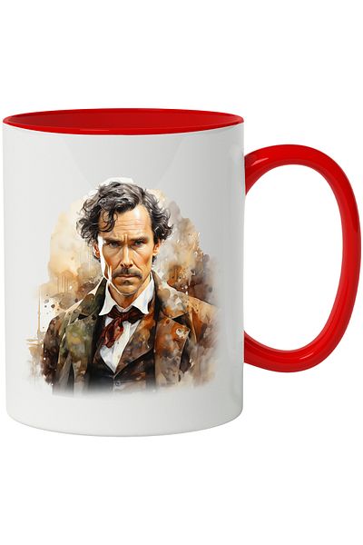 StoryGift Romania Mug With Sherlock Holmes, Fictional Character, Detective, Movies, Multicolor 330 ml, Ce, Cu,STG