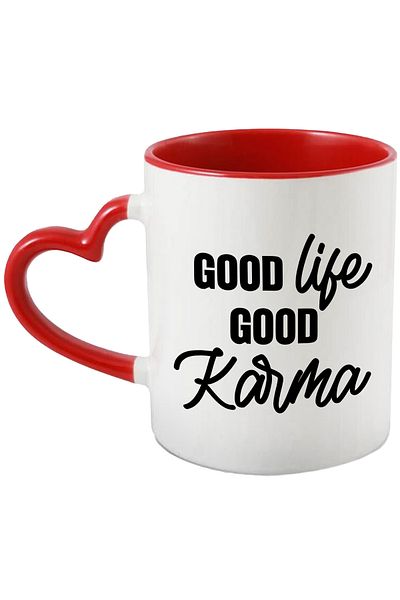 StoryGift Romania Mug with the message in English "Good life, good karma" - good life, good destiny with Ma, Cu, STG.