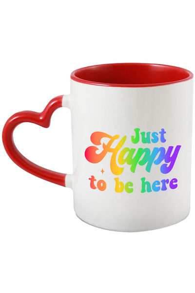 StoryGift Romania Cana cu mesajul "Just happy to be here" - fericit sa fii ai...