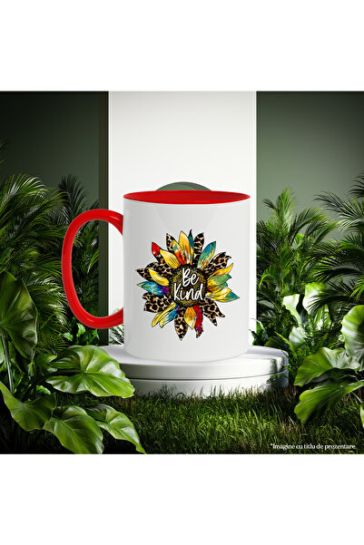 StoryGift Romania Mug with the message "Be kind", illustration, motivational, be kind, sunflower, , With ,STG