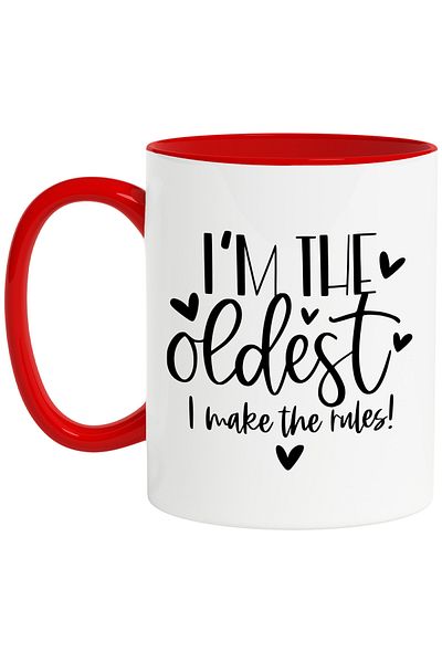 StoryGift Romania Heart mug for those who are old and who make the rules with Handle R, Cu, STG