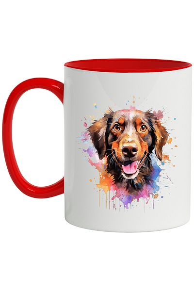 StoryGift Romania Dog Mug, Splashes, Paint, Watercolor, Smile, Multicolor 330 ml, Ceramic c, With ,STG