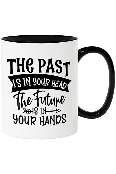 StoryGift Romania Mug with the message "The past is in your head, the future is in your hands" with Handle N, Cu, STG