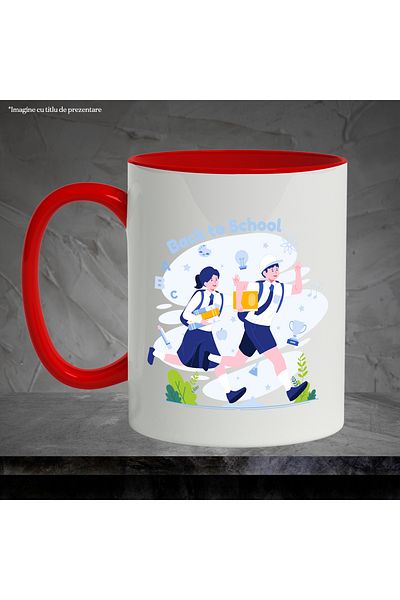 StoryGift Romania Mug With Message In English Back To School, Trophy, Uniform, Books, Multicolor 330, With ,STG.