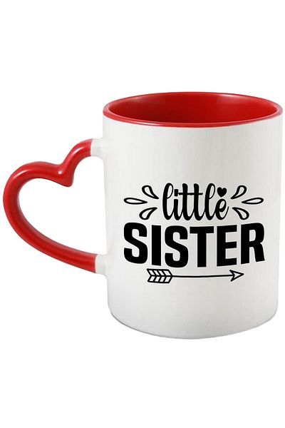 StoryGift Romania Mug for a beloved and good little sister with the message "Little sister" - hearts, With, STG