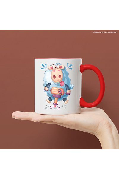 StoryGift Romania Mug With Sheep, Worker, Picamer, Gravel, Multicolor 330 ml, Ceramic with R Handle, With ,STG.
