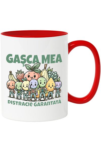 StoryGift Romania My Gang Mug. Guaranteed Fun Colorful Fruits, 330ml, Ceramic with Ro Handle, With, STG