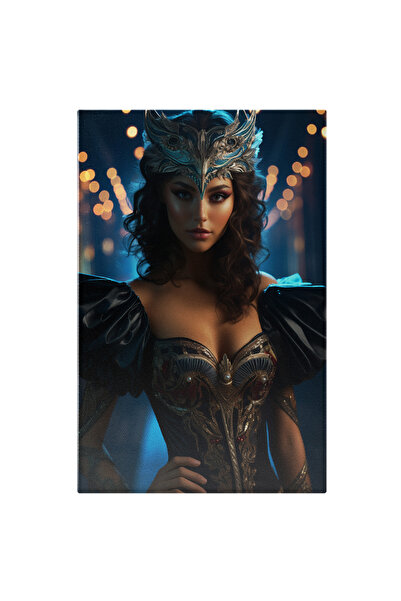 StoryGift Romania Tablou Canvas 90 x 60CM Bal Mascat Femeie la o Petrecere Misterioasa cu Masca si Ro,STG