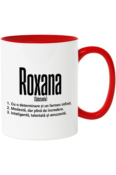 StoryGift Romania Mug With Name Roxana, and Motivational Message, Determination, Modest, Intelligence,, With ,STG