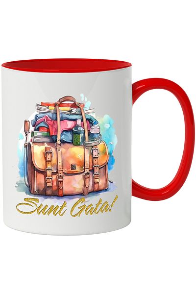 StoryGift Romania Mug With Message I'm Ready, Bag, Luggage, Clothes, Glitter, Multicolor 330 ml, Wax, With ,STG