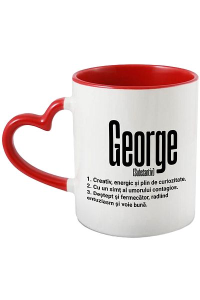 StoryGift Romania Mug With The Name George, With Motivational Message, Creative, Energetic, Curious, Smart,, With ,STG
