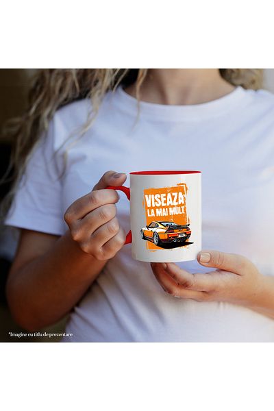 StoryGift Romania Motivational text mug dreams of more illegal racing car, 330ml, Ceram, Cu, STG.