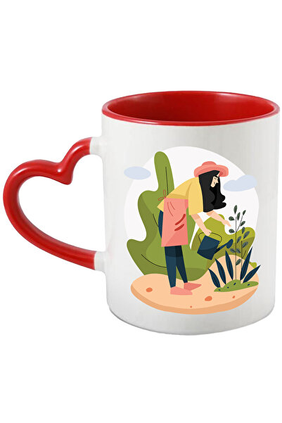 StoryGift Romania Cana Cu Gradinarit, Nori, Copaci, Plante, Palarie, Stropito...