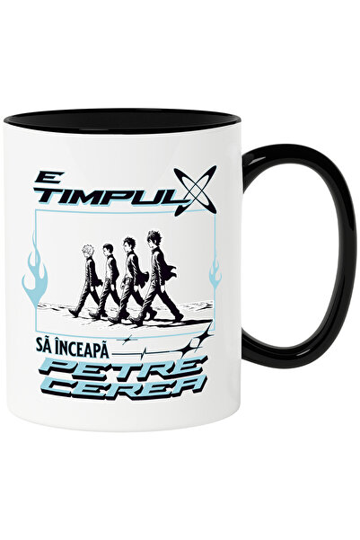 StoryGift Romania Cana E timpul să inceapa petrecerea grup baieti, 330ml, Ceramica cu Maner Negru, Cu M,STG