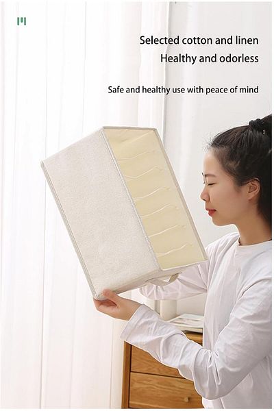 COOYA 4 pcs set Cotton and linen organizer, 47*27*20cm, suitable for closet organization