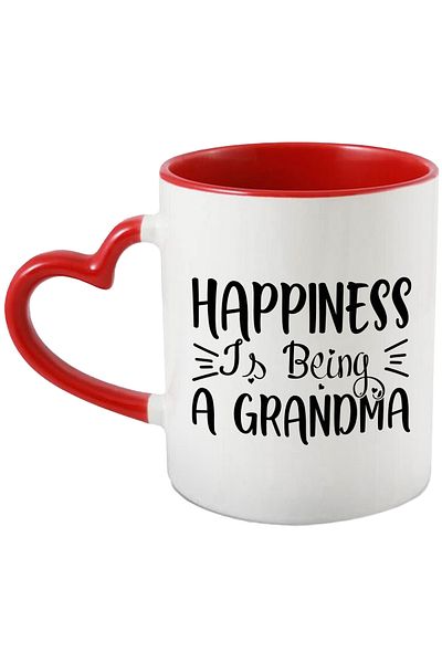 StoryGift Romania Mug with the message "Happiness is being a grandma" - happiness means being a good, With ,STG