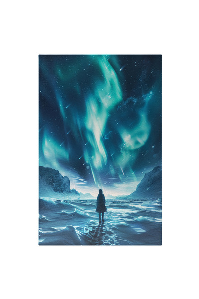 StoryGift Romania Tablou Canvas: Personaj Cu Spatele La Cameră Privind Aurora...