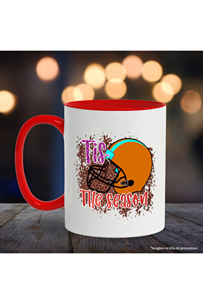 StoryGift Romania Mug with the message "Tis the season", this is the season, illustration, sport, helmet, With ,STG
