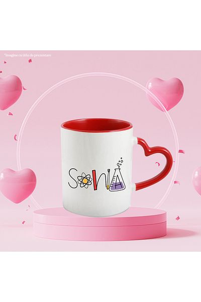StoryGift Romania Mug With Name Sonia, School, Chemistry, Materials, Algebra, Geometry, 330ml, Ceramics, With, STG