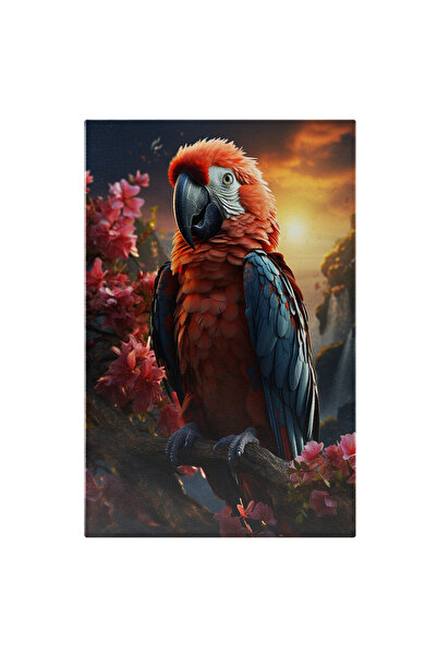 StoryGift Romania Tablou Canvas: Triumful Papagalului Din Peisajul În Cascada Nemărginită Pictura Digitala