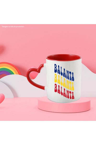 StoryGift Romania Mug The Word Libra, In The Colors Of The Romanian Flag, Red, Yellow, Blue, T, With ,stg