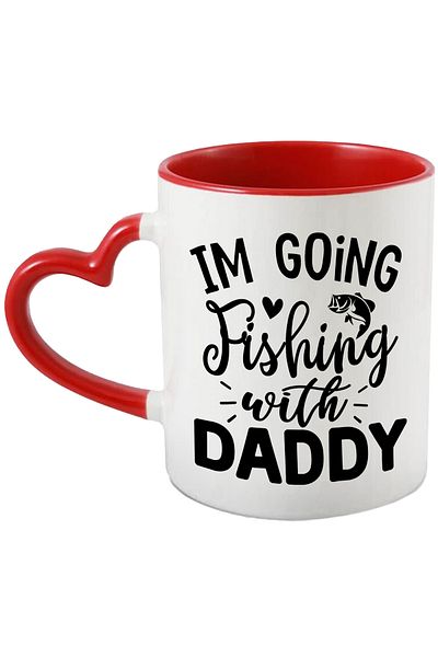 StoryGift Romania Mug for kids who go fishing with their dad - fish with Heart Handle Ro, Cu, STG.