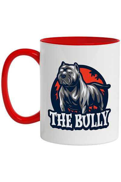 StoryGift Romania Mug With Message In English The Bully, Dog, Bulldog, Emblem, Multicolor 330 ml, , With ,STG