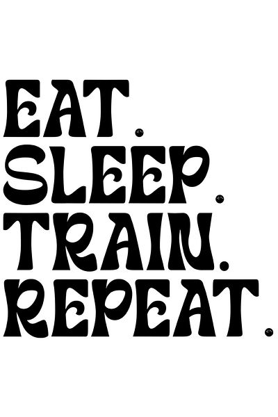 StoryGift Romania Sticker Label 40CM Exterior with the text "Eat. Sleep. Train. Repeat." - eat sleep travel