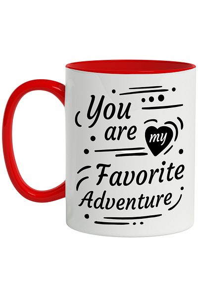 StoryGift Romania Mug With Message In English You Are My Favorite Adventure, Adventure, Heart, Indrago, With, STG